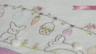 First Look Vintage Kitchen Towel Embroidery Club  a Shabby Fabrics Club [upl. by Kazim]