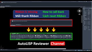 How to fix Ribbon is missing  Reset Ribbon  Mất thanh Ribbon trong AutoCAD  AutoLISP Reviewer [upl. by Stoughton]