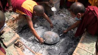 Khen Rinpoche cremation day and discovering relics [upl. by Ahsaenat]