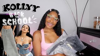 BUYING MY BACK TO SCHOOL WARDROBE KOLLYY Y2K inspired ☆ TRY ON HAUL 2023  Eva Williams [upl. by Ayotak]