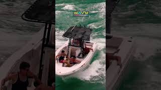 Lady injured at Haulover Inlet riding the bow  Wavy Boats [upl. by Chic]