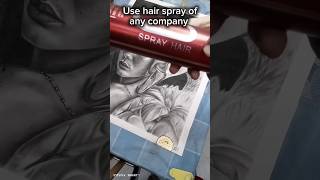 DIY Fixative spray Transfer proof charcoal portrait art viral viralvideos shortsfeed ytshorts [upl. by Atidnan]