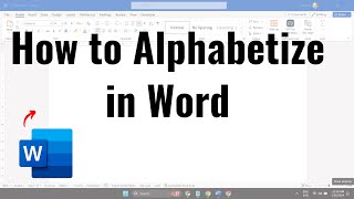 How to Alphabetize in Word  sort text alphabetically in Word  Arrange text in alphabetical order i [upl. by Tansy19]