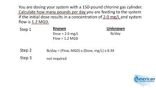 Chlorine Dosage Pounds per Day  Texas Class D Water Math [upl. by Bogoch]