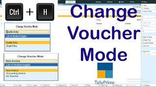 How to use CtrlH in Tally Prime  Change Voucher Mode in Tally Prime  tallyprimetipsandtricks [upl. by Atalanti]