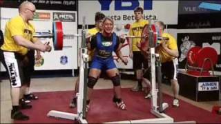 Antonietta Orsini Campionessa Europea 2009 cat 675 FIN SQUAT 220 [upl. by Enneiluj884]