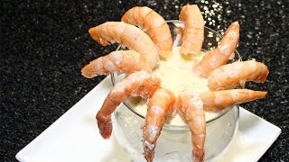 Receta Langostinos con dip de rábano [upl. by Eemia]