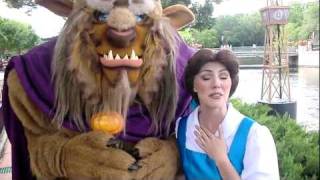 Rare Meet and Greet with Belle and the Beast  Epcot Encontro raro com a Bela e a Fera no Epcot [upl. by Yeca]