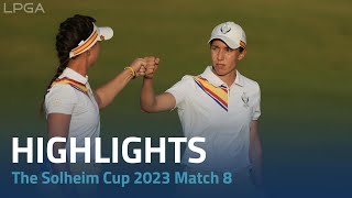 Solheim Cup 2023 Highlights  Match 8 [upl. by Airbas]