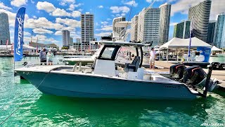 Baddest Hybrid Boat Ever NEW 28’ Freeman at Miami International Boat Show Plus our X3 on display [upl. by Einnol]