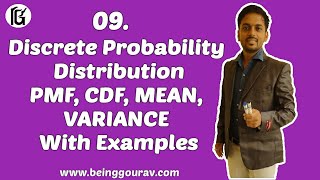 Discrete Probability Distribution  PMFCDF  MEAN VARIANCE  with Examples [upl. by Kennett52]