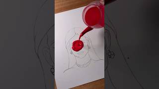 Stained art with Red ❤️✨🎨  Realistic Drawing ✍️ artistomg [upl. by Posehn]