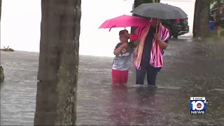 Fort Lauderdale streets flooding amid day of heavy rain [upl. by Ahab]