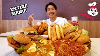 ENTIRE JOLLIBEE SINGAPORE FULL MENU CHALLENGE  Massive Mukbang with NEW Jolliburger [upl. by Rickart788]