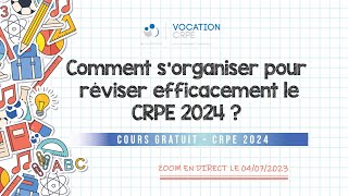 CRPE 2024 ～ COMMENT SORGANISER POUR RÉVISER EFFICACEMENT [upl. by Bellanca643]