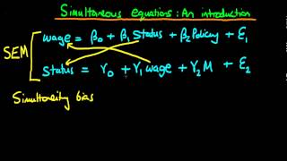 Simultaneous equation models  an introduction [upl. by Kcired957]