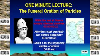 Funeral Oration of Pericles  ONEMINUTE LECTURE  Brett Robbins [upl. by Sid]