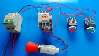 SINGLE PHASE MOTOR CONNECTION WITH MAGNETIC CONTACTOR WIRING DIAGRAM [upl. by Yrallam]