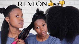 REVLON BLOW DRYER BRUSH ON 4C4B NATURAL HAIR Paddle Brush Blow Dryer Review [upl. by Annhej314]