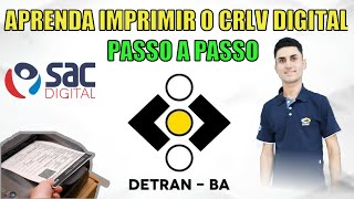 COMO BAIXAR E IMPRIMIR O CRLV DIGITAL DETRAN BA [upl. by Gilud]