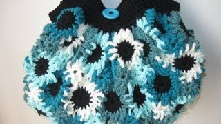 Crochet Flower Purse Video Tutorial  Pt 1  Making the Flowers [upl. by Edrahs]