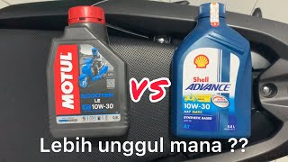 🔴Shell ax7 vs motul mana yang lebih unggul  motul vs shell  shell vs motul [upl. by Leeland]