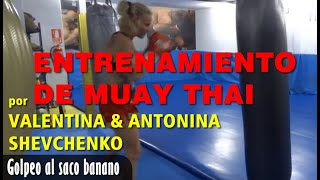 Valentina Shevchenko ▶️ Golpeo al saco banano 🥊 Entrenamiento de Muay Thai [upl. by Eanej]