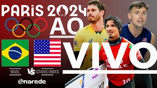 BRASIL X EUA AO VIVO VOLEI  GABRIEL MEDINA NA SEMIFINAL DO SURF AO VIVO OLIMPÍADAS 2024 [upl. by Leaj571]