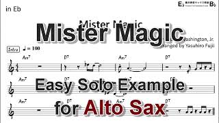 Mister Magic Grover Washington Jr  Easy Solo Example for Alto Sax [upl. by Fuchs109]