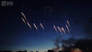 Drone show with integrated fireworks display synchronised to music Full show [upl. by Ailhad]