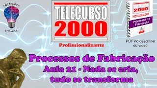 Telecurso 2000  Processos de Fabricação  21 Nada se cria tudo se transforma [upl. by Rhody]