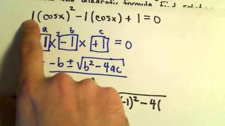 Solving Trigonometric Equations Using the Quadratic Formula  Example 1 [upl. by Oznole]