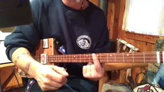 Locomotive Breath Jethro Tull easy beginner one finger lesson on your 3 string Cigar Box Guitar [upl. by Adnhoj]