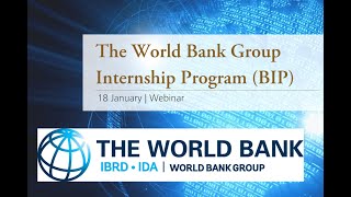 Webinar about the World Bank Internship Program BIP [upl. by Ayanej]