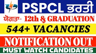 Punjab State Power corporation limited 2024 Bharti  544 Posts  Junior Engineer Notification Out ‼️ [upl. by Hsirahc389]