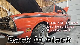 73 Comet Maverick restomod build ep7 LED headlights and blackeout frontend install [upl. by Ahseila]