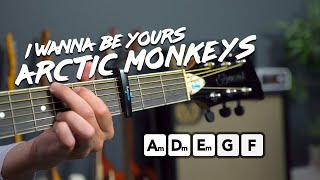 I Wanna Be Yours  Arctic Monkeys acoustic guitar tutorial [upl. by Crelin]