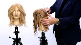 How To Cut a Tousled Long Bob Haircut  Full Step by Step [upl. by Shirah]