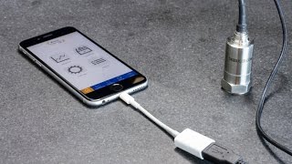 VibroChecker PRO – Schwingungsmessung bis 8000 Hz mit iPhone  iPad und Sensor 333D01 von Digiducer [upl. by Nyleve350]