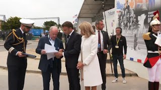 Macron leads ceremony marking the 80th anniversary of DDay [upl. by Belanger]