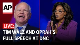 DNC LIVE Tim Walz and Oprah full speech at Democratic National Convention [upl. by Perkoff]