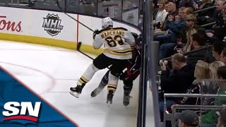 Jake Debrusk Finishes On The Breakaway Following Questionable Hit From Brad Marchand [upl. by Ritch]