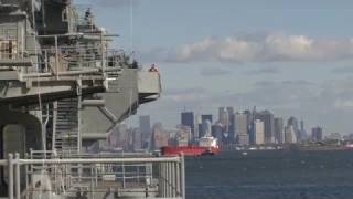 The USS Intrepid arrives in Manhattan [upl. by Dorotea]