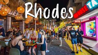 Rhodes Greece beach sunset old town nightlife walking tour 4k vlog Rodos Greece 2024 [upl. by Paynter]