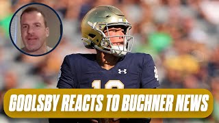 🚨Mike Goolsby reacts to Tyler Buchner entering the transfer portal  Impact on Notre Dame football [upl. by Nanis666]