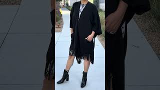 Harlow Cardigan with Pockets amp Fringed Hem  5030103 BLACK [upl. by Torosian]