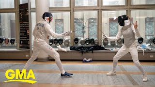 GMA tries fencing at 2024 Summer Games [upl. by Hammock]