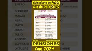 FECHAS de PAGO PENSIONES de TODO el año 2024💳💰Confirmado ADULTOS MAYORES🧓ISSSTE CALENDARIO OFICIAL✅ [upl. by Friedland91]