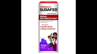 Childrens Sudafed PE Nasal Decongestant Liquid Cold Relief Medicine with Phenylephrine HCl [upl. by Jentoft]