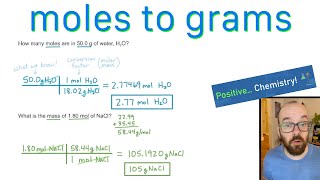 Moles to Grams  How to Convert  Positive Chemistry [upl. by Faxen]